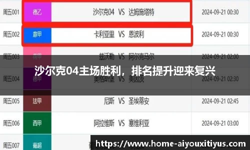 沙尔克04主场胜利，排名提升迎来复兴